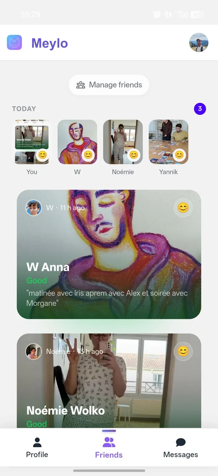 Friends feed